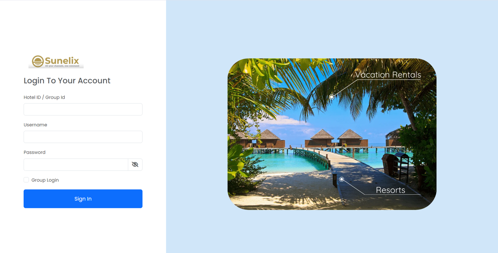 Login & booking portal